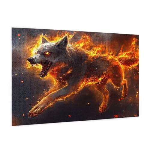 Wolf Puzzle 5000 Teile Erwachsene Puzzle Tier Muster Design mit Geschenkbox-Verpackung als Geschenk für Frauen, Anspruchsvolle Familienaktivität für Erwachsene Anfänger,Zimmer Deko 105 x 156 cm -787y von Zyupwjyy