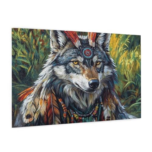 Wolf Puzzle 5000 Teile Erwachsene Puzzle Tier Muster Design mit Geschenkbox-Verpackung als Geschenk für Frauen, Anspruchsvolle Familienaktivität für Erwachsene Anfänger,Zimmer Deko 105 x 156 cm -792y von Zyupwjyy