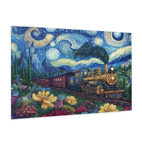 Zug Puzzle 5000 Teile Erwachsene Puzzle Sternenhimmel Muster Design mit Geschenkbox-Verpackung als Geschenk für Frauen, Anspruchsvolle Familienaktivität für Anfänger, Zimmer Deko 105 x 156 cm -1887y von Zyupwjyy