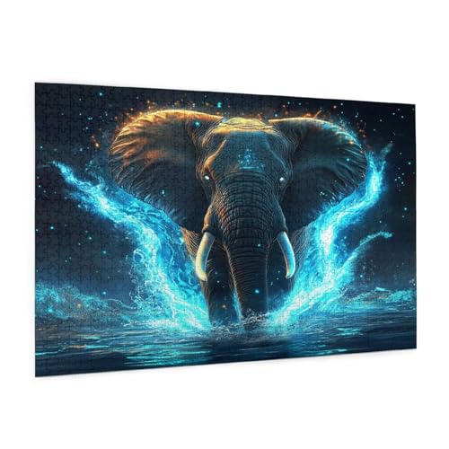 Zyupwjyy Elefant Puzzle 300 Teile Erwachsene Puzzle Tier Muster Design mit Geschenkbox-Verpackung als Geschenk für Frauen, Anspruchsvolle Familienaktivität für Anfänger, Zimmer Deko 40 x 28 cm -1232y von Zyupwjyy