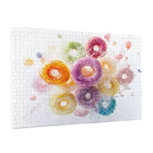 Zyupwjyy Farbe Puzzle 2000 Teile Erwachsene Puzzle Krapfen Muster Design mit Geschenkbox-Verpackung als Geschenk für Frauen, Anspruchsvolle Familienaktivität für Anfänger, Zimmer Deko 99 x 70 cm -36y von Zyupwjyy