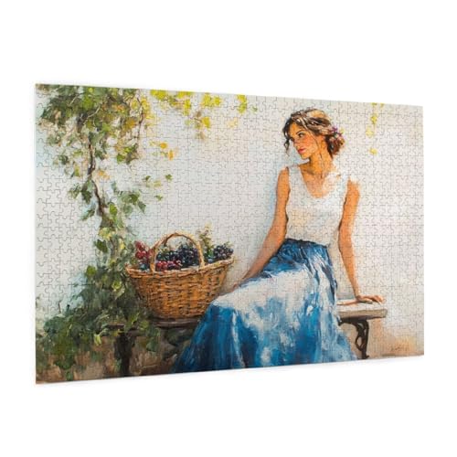 Zyupwjyy Frau Puzzle 2000 Teile Erwachsene Puzzle Europa Muster Design mit Geschenkbox-Verpackung als Geschenk für Frauen, Anspruchsvolle Familienaktivität für Anfänger, Zimmer Deko 99 x 70 cm -2205y von Zyupwjyy