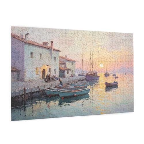Zyupwjyy Italien Puzzle 300 Teile Erwachsene Puzzle Meer Muster Design mit Geschenkbox-Verpackung als Geschenk für Frauen, Anspruchsvolle Familienaktivität für Anfänger, Zimmer Deko 40 x 28 cm -1034y von Zyupwjyy