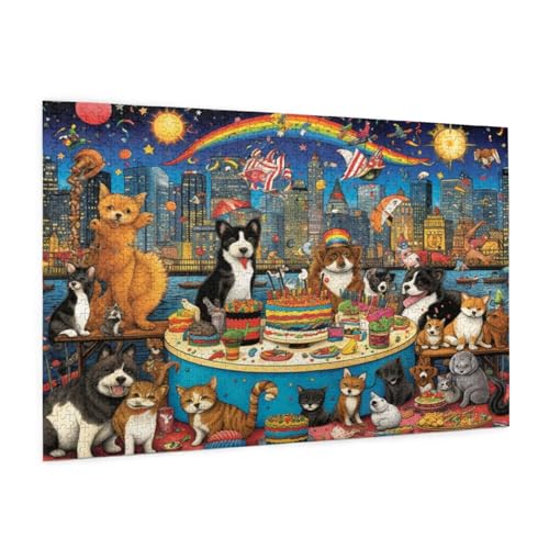 Zyupwjyy Tier Puzzle 5000 Teile Erwachsene Puzzle Party Muster Design mit Geschenkbox-Verpackung als Geschenk für Frauen, Anspruchsvolle Familienaktivität für Anfänger, Zimmer Deko 105 x 156 cm -197y von Zyupwjyy