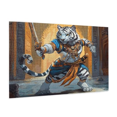 Zyupwjyy Tiger Puzzle 1000 Teile Erwachsene Puzzle Anime Muster Design mit Geschenkbox-Verpackung als Geschenk für Frauen, Anspruchsvolle Familienaktivität für Anfänger, Zimmer Deko 75 x 50 cm -2016y von Zyupwjyy