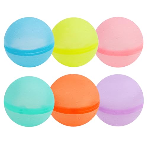 Wasserballons Wiederverwendbare Wasserbomben Silikon 6 Stück mit Netzbeutel | Magnetischer Schnellfüllverschluss (1-Sekunde) für Poolparty, Strand & Garten Wasserballons Wiederverwendbare Wasserbomben Silikon 6 Stück mit Netzbeutel | Magnetischer Schnellfüllverschluss (1-Sekunde) für Poolparty, Strand & Garten von Zzeroon