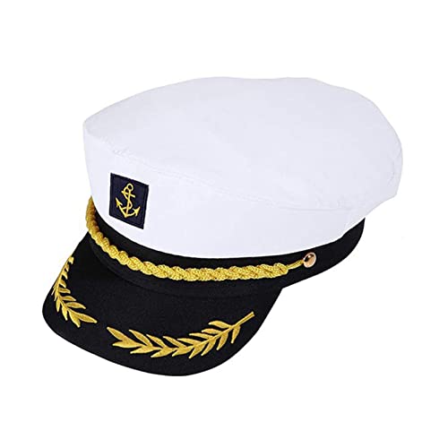 a-r Sailor Captains Hat - Bootfahren Captain Hat | Verstellbares Marine Zubehör Erwachsene Marine Hut Universal Ideales Sailor Kostüm Einzigartiges Marine Captain Zubehör von a-r