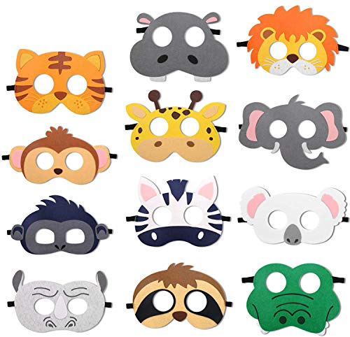 Jiahuade Tiermasken für Kinder,12 Stück Filz Tiermasken,Tiermasken Zum Ausmalen,Maske Tier Wiederverwendbar,Filzmaske Geeignet für Geburtstagsfeiern,Dschungel Party Deko,Cosplay Party,Kostümpartys Jiahuade Tiermasken für Kinder,12 Stück Filz Tiermasken,Tiermasken Zum Ausmalen,Maske Tier Wiederverwendbar,Filzmaske Geeignet für Geburtstagsfeiern,Dschungel Party Deko,Cosplay Party,Kostümpartys von Jiahuade