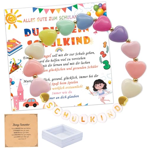 Schönes Armband zur Einschulung,Einschulung Geschenk Mädchen Ärmbänder,2025 Schulkind Schultüte Füllung,Einschulung Grußkarte Geschenkbox,Schulanfang Glücksbringer Stimmungsarmband für Kinder Schönes Armband zur Einschulung,Einschulung Geschenk Mädchen Ärmbänder,2025 Schulkind Schultüte Füllung,Einschulung Grußkarte Geschenkbox,Schulanfang Glücksbringer Stimmungsarmband für Kinder von a ray of sunshine