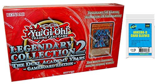 a YuGiOh! Legendary Collection 2 The Duel Academy Years - Gameboard Edition | DEUTSCH | Yu-Gi-Oh! Karten NEU | + Arkero-G 100 Small Soft Sleeves japanische Kartenhüllen von a