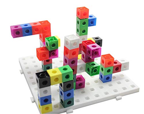 a2bsales 100 x 2 cm Snap-Würfel & Bodenleiste, zum Zählen von Verknüpfen, Bauen, Mathematik, zu Hause frühes Lernen von a2bsales