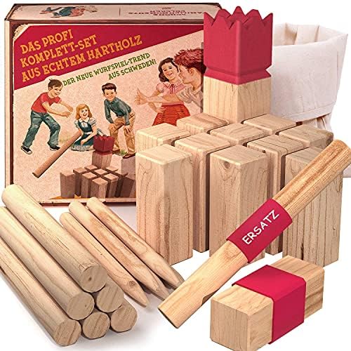 Wikingerspiel aus 100% Massivholz mit Baumwolltasche und Ersatzhölzern - Der Outdoor-Wurfspiel Trend aus Skandinavien - Schwedenschach Gartenspiel für die gesamte Familie! (Wikingerspiel Rubber) Wikingerspiel aus 100% Massivholz mit Baumwolltasche und Ersatzhölzern - Der Outdoor-Wurfspiel Trend aus Skandinavien - Schwedenschach Gartenspiel für die gesamte Familie! (Wikingerspiel Rubber) von AGREATLIFE