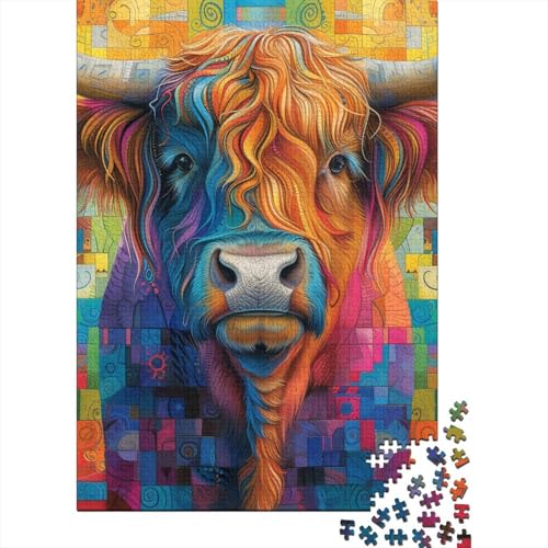1000-teiliges Puzzle mit Hochlandrindern für Erwachsene und Teenager. Puzzles für Erwachsene und Teenager. Lernspiel, Herausforderungsspielzeug. 1000 Teile (75 x 50 cm) von aaaaab