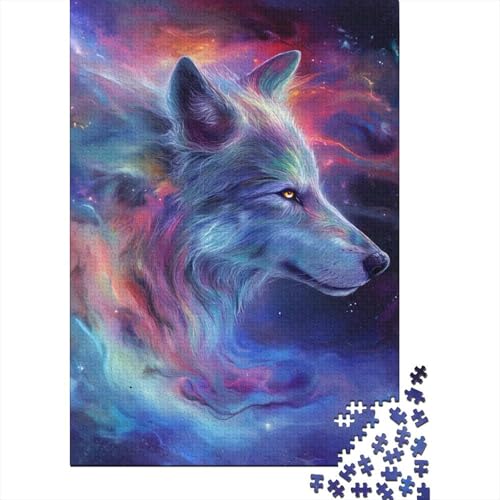 Art Wolf Puzzle DIY Spiel Papier Rechteckiges Puzzle für Jungen oder Mädchen Geburtstagsgeschenk 70x50cm/1000 Teile von aaaaab