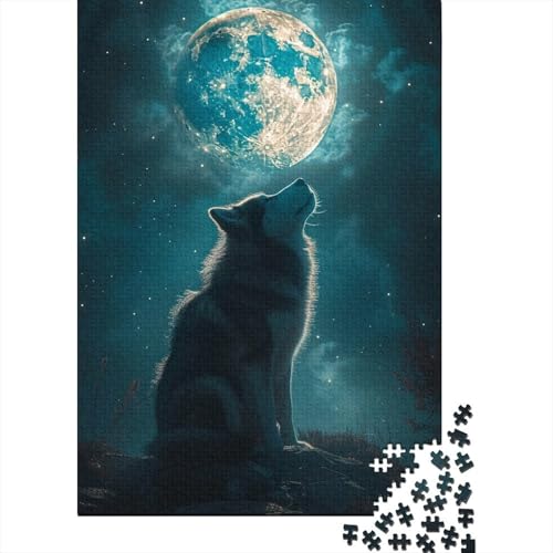 Hunde-Mond-Puzzle, präzises ineinander greifendes rechteckiges Papierpuzzle für Erwachsene und Kinder, einzigartiges Geschenk, 70 x 50 cm/1000 Teile von aaaaab