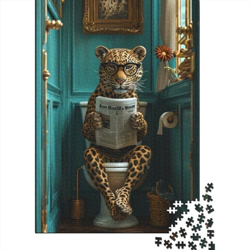 Leopard_Sitting Puzzle DIY-Spiel Papier Rechteckiges Puzzle für Jungen oder Mädchen Geburtstagsgeschenk 38x26cm/1000 Teile von aaaaab