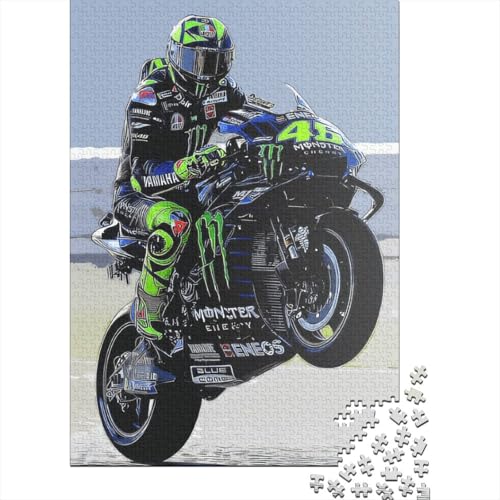 Moto Gp Racing 1000-teiliges Puzzle, Moto Gp Racing Puzzle für Erwachsene, kreative Holzbrettpuzzles, tolles Geschenk für Erwachsene und Jugendliche, 1000 Teile (75 x 50 cm) von aaaaab