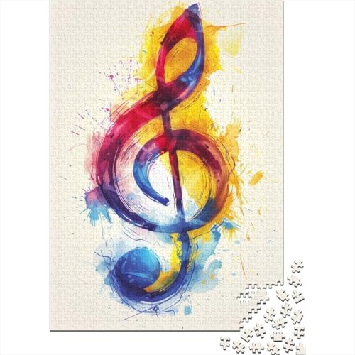 Musiknotationspuzzle, Familienspaß, rechteckiges Papierpuzzle für Jungen oder Mädchen, Geschenke zum Kindertag, 70 x 50 cm/1000 Teile von aaaaab