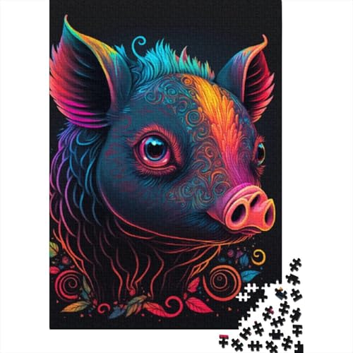 Puzzle für Erwachsene, 300 Teile, Puzzle für Erwachsene, Cosmic Pig, kreative rechteckige Puzzles, Kinderpuzzle, Puzzle, 300 Teile (40 x 28 cm) von aaaaab