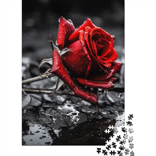 Rosenpuzzle, anpassbare Bilder, 100% recycelte Pappe, Puzzle für Kinder und Erwachsene ab 12 Jahren, einzigartiges Geschenk, 38 x 26 cm, 1000 Teile von aaaaab
