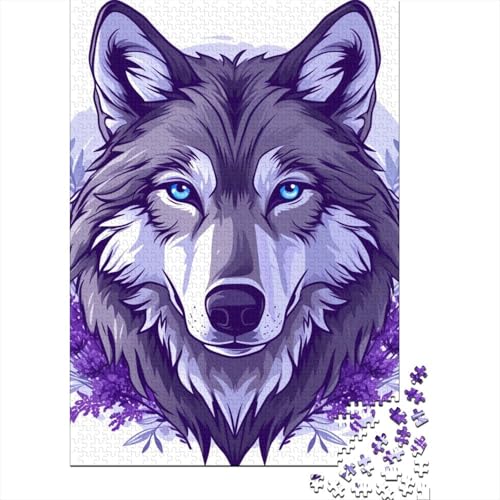 Wolf Puzzle Familienspaß Rechteckiges Papierpuzzle für Kinder und Erwachsene ab 12 Jahren Geburtstagsgeschenk 70x50cm/1000 Teile von aaaaab