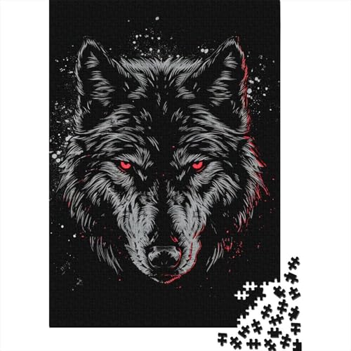 Wolf Puzzle Familienspaß Rechteckiges Papierpuzzle für Kinder und Erwachsene ab 12 Jahren Geburtstagsgeschenk 70x50cm/1000 Teile von aaaaab