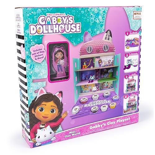 abeec Gabby's Dollhouse Modellierset, kreative Geschenke für Mädchen, lufttrocknender Ton und Modellierwerkzeuge, kreative Freizeit-Kits, Puppenhaus von abeec