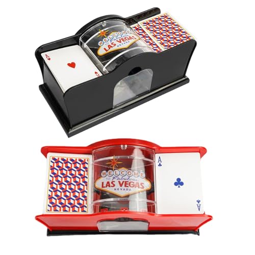 2 Stück manueller Kartenmischer – ABS-Kartenmischer-Werkzeug, Poker-Mischgerät | Manuelle Kartenmischmaschine, automatischer Kartenmischer mit 2 Decks, Casino-Spielkartenmischgerät für Heimkartenspiel von acime