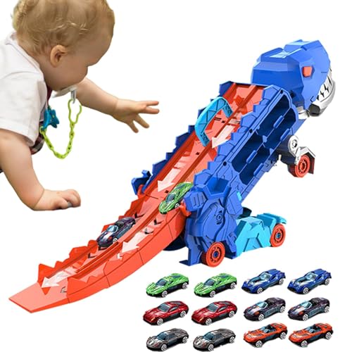 Dinosaurier-Autospielzeug – ABS-Dinosaurier-LKW-Spielzeug, Kinder-LKW-Spielzeug | Spielzeug für Kindergarten-Kinderfahrzeuge, große Aktivitäts-Dinosaurier-Spielmatte, Transporter-Transporter-LKW-Fahrz von acime