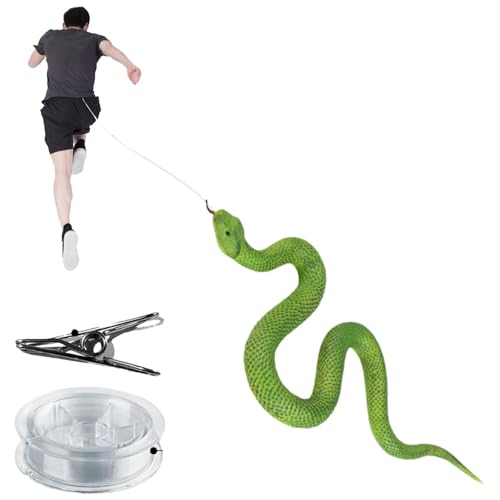 Gefälschtes Schlangenspielzeug – Silikonschlange an einem Schnurstreich, Schlangenstreich mit Schnurclip | Modell Requisiten Schlange kniffliges Spielzeug, kniffliges gefälschtes Schlangenspielzeug, s von acime