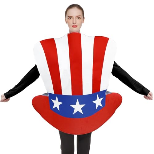acime 4. Juli Patriotisches Kostüm, 4. Juli Kostüme für Erwachsene,Patriotisches Partykostüm - Karnevalsparty-Requisiten, lustige Kleidung für die Feier zum Unabhängigkeitstag am 4. Juli von acime