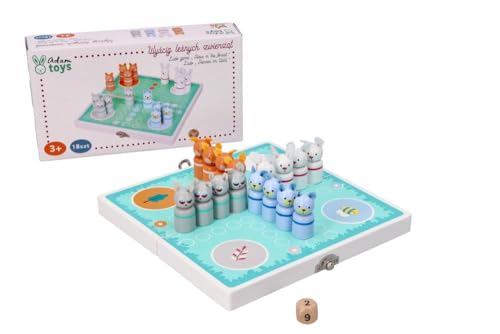 adam toys - Spiel für Kinder mit Tierfiguren, 26x26cm, aus Holz - Ludo Spiel - Waldtier-Rennen - Lernspiel ab 3 Jahren - 16 farbige Spielfiguren - Brettspiel Geschenk für kleine Kinder adam toys - Spiel für Kinder mit Tierfiguren, 26x26cm, aus Holz - Ludo Spiel - Waldtier-Rennen - Lernspiel ab 3 Jahren - 16 farbige Spielfiguren - Brettspiel Geschenk für kleine Kinder von adam toys