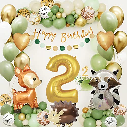 2 Geburtstag Junge Mädchen, Dschungel Kindergeburtstag Deko 2 Jahr, Grüne Luftballon 2 Geburtstagsdeko, Wild Two Geburtstagsdeko, Waldtiere Alles Gute zum Banner für Kinder Deko 2 Geburtstag Junge Mädchen, Dschungel Kindergeburtstag Deko 2 Jahr, Grüne Luftballon 2 Geburtstagsdeko, Wild Two Geburtstagsdeko, Waldtiere Alles Gute zum Banner für Kinder Deko von adaziau