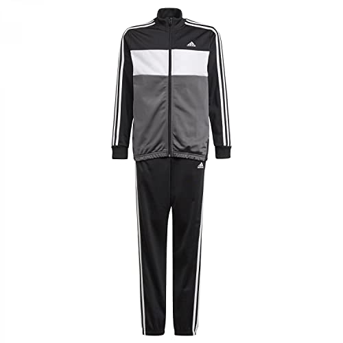 adidas Performance Jungen GN3970 B TIBERIO Trainingsanzug Elastikband Hose Eingrifftaschen, Groesse 152, schwarz/grau/weiß von adidas