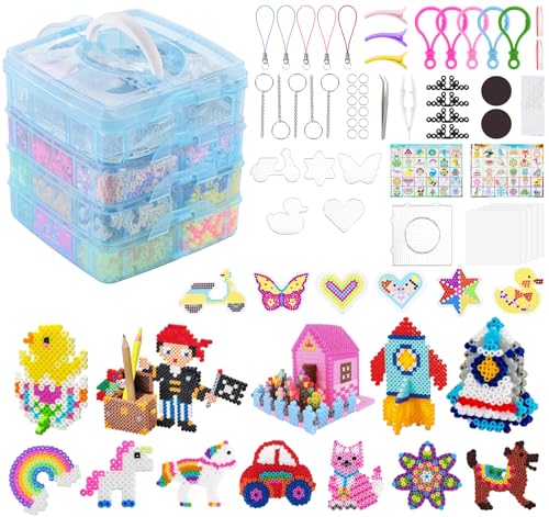 adorbox 14900 Stück Bügelperlen Set, 36 Farben 5MM Steckperlen mit 6 Bügelperlen Platten, 4 Stück 6 Raster Blau Sortierbox 120 Muster 5 Bügelpapier Zubehör, für Geburtstag Weihnachten Geschenk DIY adorbox 14900 Stück Bügelperlen Set, 36 Farben 5MM Steckperlen mit 6 Bügelperlen Platten, 4 Stück 6 Raster Blau Sortierbox 120 Muster 5 Bügelpapier Zubehör, für Geburtstag Weihnachten Geschenk DIY von adorbox