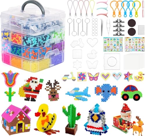 adorbox 14900 Stück Bügelperlen Set, DIY Steckperlen mädchen 5mm 30 Farben mit 7 Bügelperlen Platten, 4 Stück 6 Raster Sortierbox 120 Muster 5 Bügelpapier Zubehör, für Geburtstag Weihnachten Geschenk adorbox 14900 Stück Bügelperlen Set, DIY Steckperlen mädchen 5mm 30 Farben mit 7 Bügelperlen Platten, 4 Stück 6 Raster Sortierbox 120 Muster 5 Bügelpapier Zubehör, für Geburtstag Weihnachten Geschenk von adorbox