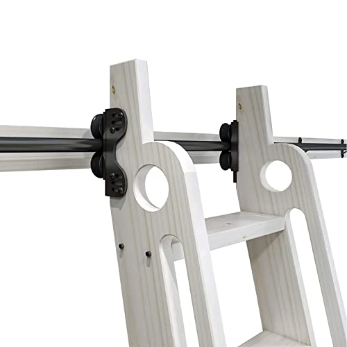 Rundrohr-Schiebe-Bibliotheks-Hardware-Set, komplettes Set (keine Leiter), Rollleiter, Hardware-Bibliothek, Schiebeleiter, Hardware-Kit mit Bodenrollenrädern (Größe: 600 cm Schienen-Set) (6 m/60 cm) von adsfvjndjcvdjcnjzsd