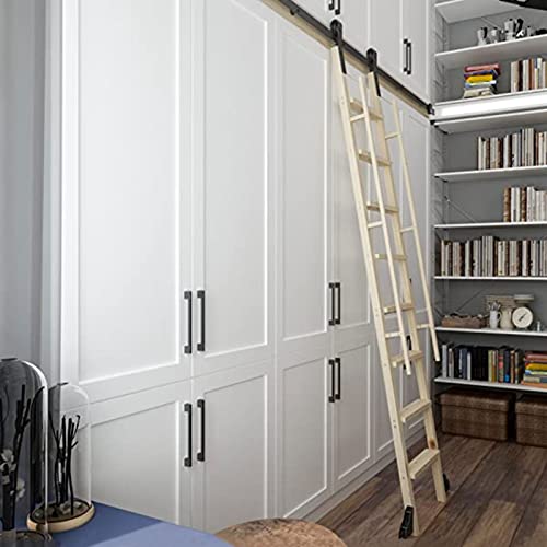 Schiebe-Hardware-Roll-Bibliotheksset mit Bodenrollenrädern (ohne Leiter), Schiebetür-Set, Edelstahl, Vierkantrohr, mobile Leiterbahn für Zuhause/Innen/Dachboden (Größe: 300 cm Schienen-Set) (3 m von adsfvjndjcvdjcnjzsd