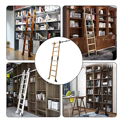 Schiebetür-Hardware-Kit für Scheunentor, Rundrohr, Bibliotheks-Hardware, rollendes komplettes Set, Hardware-Schienen-Kit (ohne Leiter) mit Bodenrollenrädern (Größe: 400 cm Schienen-Set) (500 cm von adsfvjndjcvdjcnjzsd
