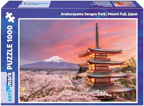 Aeromark Puzzle 1000 Teile Japan Pagode mit Berg Fuji für Erwachsene und Kinder ab 12 Jahren im Format 68 x 48 cm Made in Germany Premium Qualität als Geschenk zu Weihnachten oder Geburtstag Puzzles von aeromark