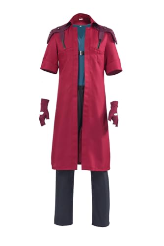 agfosa DMC Anime Dante Cosplay Herren Kostüm Rote Jacke Hose Futter Handschuhe Halloween Karneval Anzug XXL von agfosa
