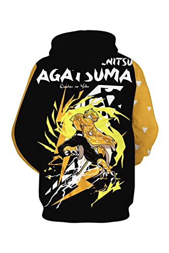agfosa Demon Hoodie Zenitsu Cosplay Anime Pullover Kapuzenpullover von agfosa
