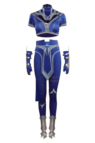agfosa MK1 Kitana Cosplay Jumpsuit Damen Anime Kostüm Kombat Kitana Outfit für Karneval L von agfosa