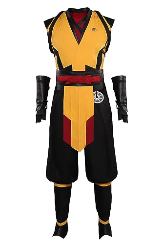 agfosa Scorpion Cosplay MK1 Kuai Liang Kostüm Kombat Outfit für Erwachsene L von agfosa
