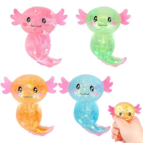 2 Stück Zufällige Farbe Axolotl Spielzeug,Squishy Axolotl Animagic Axolotl Squeeze Toy,Axolotl Spielzeug Squeeze Ball Squishy Toy Stress Spielzeug von agogue