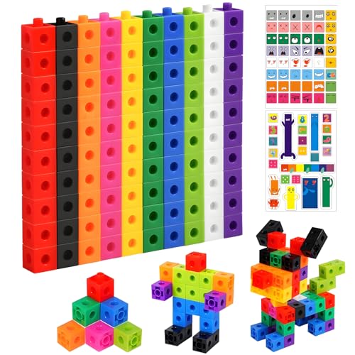 Steckwürfel 100 Stück Steckwürfel Grundschule Zehn Farben, Rechenschieber Rechenwürfel Grundschule, Enthält Zwei Aufkleber Hilfe Grundschulgeschenke Für Jungen und Mädchen, Rechenkenntnisse Des Kinde Steckwürfel 100 Stück Steckwürfel Grundschule Zehn Farben, Rechenschieber Rechenwürfel Grundschule, Enthält Zwei Aufkleber Hilfe Grundschulgeschenke Für Jungen und Mädchen, Rechenkenntnisse Des Kinde von agogue