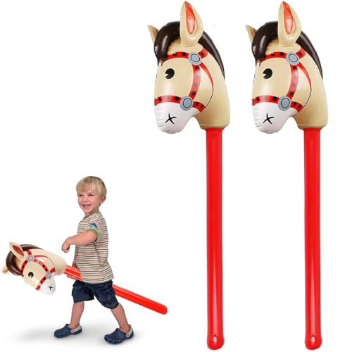 agogue 2 Stück Aufblasbares Pferd, 37 Zoll Steckenpferd Aufblasbarer Pony Stab, Aufblasbares Steckenpferd Basteln, Hobby Horse für Kinde Dekoration Cowboy Thematische Party Deko agogue 2 Stück Aufblasbares Pferd, 37 Zoll Steckenpferd Aufblasbarer Pony Stab, Aufblasbares Steckenpferd Basteln, Hobby Horse für Kinde Dekoration Cowboy Thematische Party Deko von agogue
