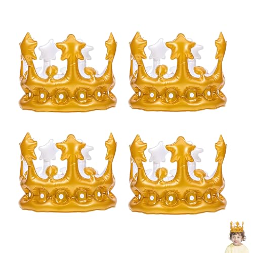 agogue 4 Stück Aufblasbare Krone, Goldene Geburtstagskrone Für Menschen Feiern Geburtstage Karneval Und Kostümzubehör, Dekoration Für Feste Und Feiern agogue 4 Stück Aufblasbare Krone, Goldene Geburtstagskrone Für Menschen Feiern Geburtstage Karneval Und Kostümzubehör, Dekoration Für Feste Und Feiern von agogue