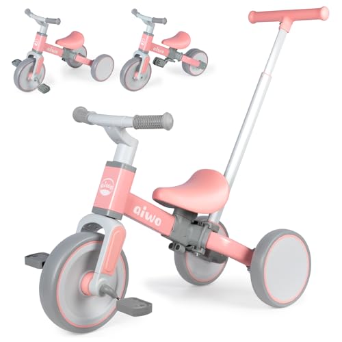 aiwo 5-in-1-Kinderdreirad für Kleinkinder von 1–3 Jahren, Baby-Laufrad für 1 2 Jahre alte Jungen Mädchen Geschenk, Kinderdreirad mit Elterngriff und abnehmbaren Pedalen aiwo 5-in-1-Kinderdreirad für Kleinkinder von 1–3 Jahren, Baby-Laufrad für 1 2 Jahre alte Jungen Mädchen Geschenk, Kinderdreirad mit Elterngriff und abnehmbaren Pedalen von aiwo