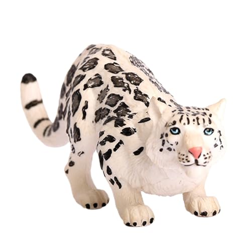 ajvar Schneeleoparden-Figur, 103 g, realistische Schneeleoparden-Figuren, Spielzeug, pädagogische Leoparden-Figur Schnee, simulieren Schneeleoparden-Spielzeug für Kinder von ajvar